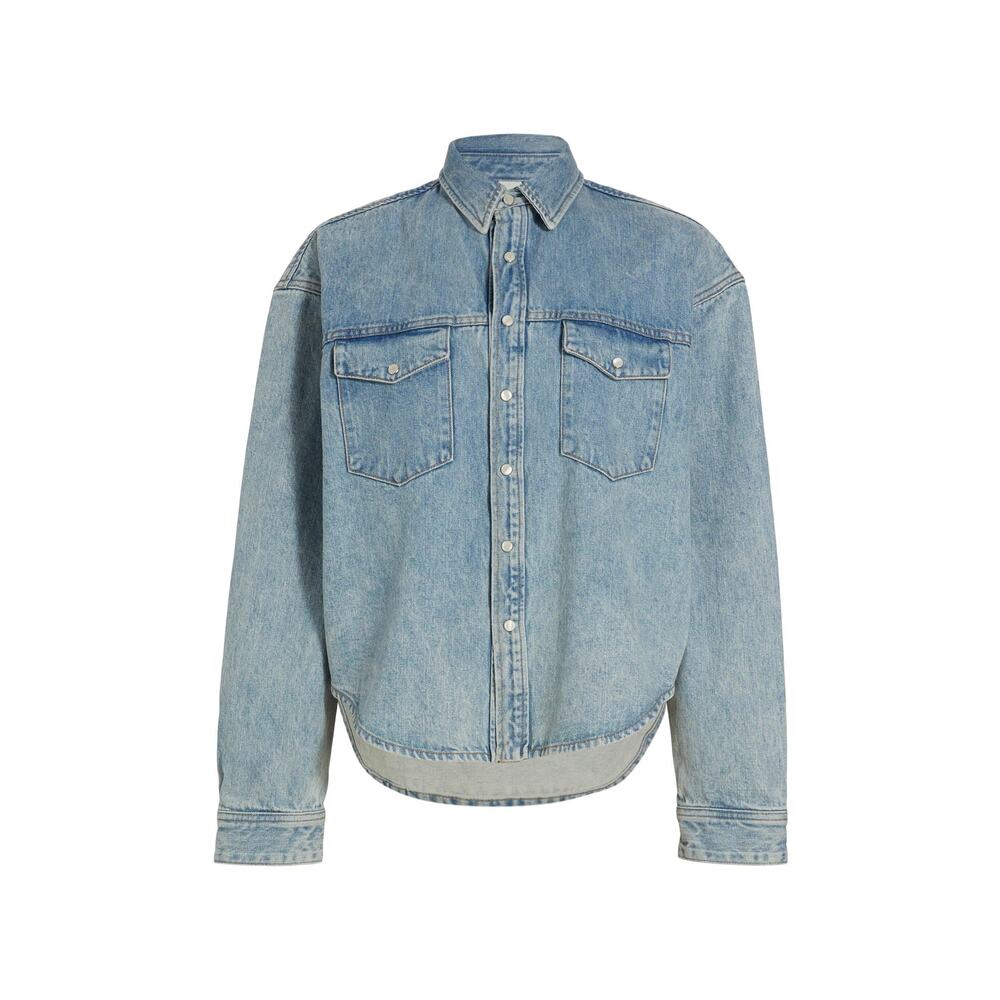 Wardrobe.NYC Faded Denim Jacket Blue - XL